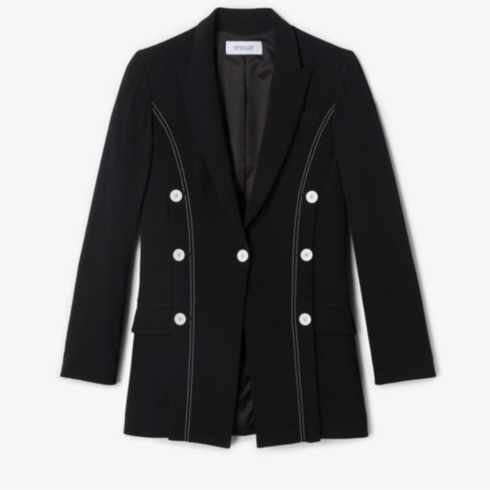 NWT Derek Lam Crosby black blazer white buttons - Picture 7 of 7